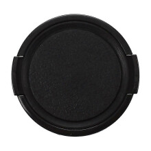 Camera Plastic Side Pinch Clip On Front Lens Cap Protective Cover 49mm Black