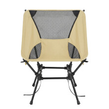 (Brown) Folding Outdoor Camping Chair with Adjustable Height, Steel Frame, 2 Storage Pockets