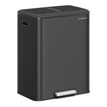 (Ink Black) Kitchen Waste Separation System, 2 x 30 L, 2 Compartments for Recycling and Residual Rubbish