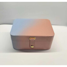 Jewellery Box, 2-Layer Jewellery Storage, 11 x 16 x 8 cm Travel Jewellery Box, Portable Jewellery Case, Small, Spacious, Pink?Blue Ombre