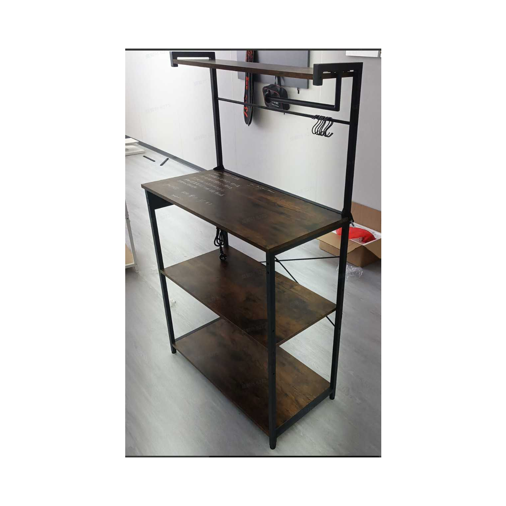 Vasagle Kitchen Bakers Rack With Power Outlet, 40 * 80 * 140Cm, Rustic And Ink Brown/Black