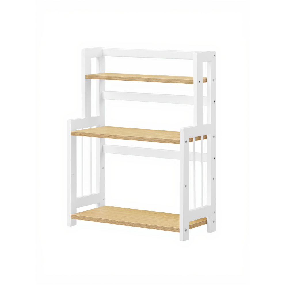 Songmics (Natural Oak) Spice Rack, 3-Tier Countertop Storage Shelf, Desktop Organiser With Bamboo Frame, For Kitchen, Dining Room, Office