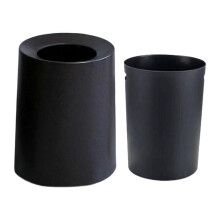 Walnut Color Round Trash Can Rubbish Bin Paper Basket Garbage Container Bin Trash Waste