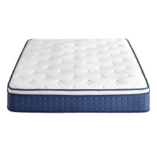 Hybrid Spring and Foam Mattress, Medium Firm Double Bed Mattress, 135 x 190 x 25 cm, 7 Zone Support, Breathable, Blue