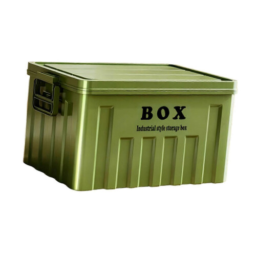 Green Lidded Storage Bin Car Trunk Organizer Space Saving Storage Box with Lid