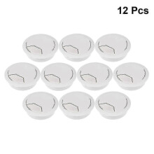 Lot de 12 passe-câbles pour ordinateur de bureau, diamètre 50 mm (gris et blanc)