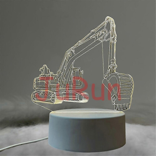 3d Acrylic Light Excavator Truck With Night Light 2