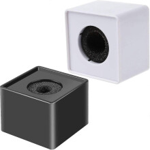2 Pieces Portable Square Cube Shaped Interview Mic Microphone Flag Station Logo Superior Abs Material