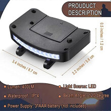 Hat Lamp Clip Swivel Head Light Lamp Handsfree Flashlight