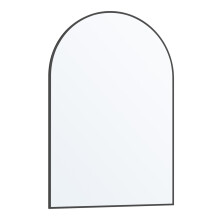 (Black) Bathroom Mirror, Wall Mounted Vanity Mirror, Arched, Aluminium Frame, 91 x 61 cm, with Safety Film, Easy Installation
