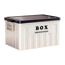 White Blue Lidded Storage Bin Car Trunk Organizer Space Saving Storage Box with Lid