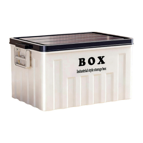 White Blue Lidded Storage Bin Car Trunk Organizer Space Saving Storage Box with Lid