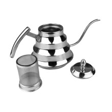 Sliver Gooseneck Kettle,Stainless Steel Tea Pot Portable Elegant with Pour over Coffee