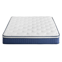 Hybrid Spring and Foam Mattress, Medium Firm King Bed Mattress, 150 x 200 x 25 cm, 7 Zone Support, Breathable, Blue