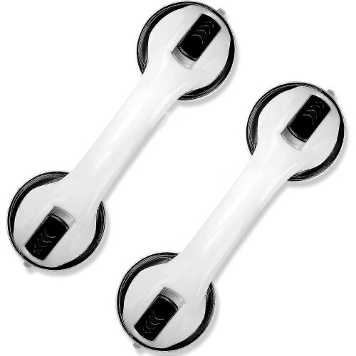 Confezione da 2 maniglie di supporto per doccia da 30 cm con ventosa resistente