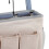 Beige Bedside Pouch Storage Bag Hanging Bed Storage Organizer Side Mesh Pockets Bunk 5