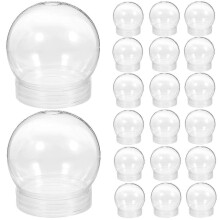 Lot de 24 boules à neige en plastique transparent à faire soi-même, idéales pour la création de décorations de Noël (taille S)