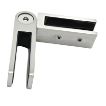 Brushed Finish Adjustable Glass to Glass Clamp 90 to 180 Degree, Stainless Steel Bracing
