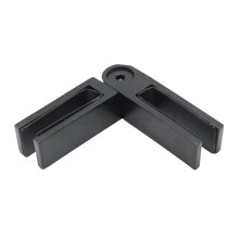Matte Black Finish Adjustable Glass to Glass Clamp 90 to 180 Degree, Stainless Steel Bracing