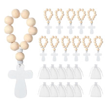 12 Rosary 12 Pouches Wooden Rosary Crucifix with Pouch Decorative Prayer Cross to Hold Religious