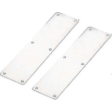 Door Finger Kick Plate, 2 x Fire Door Finger Plate, Push Plate 300 x 80mm Brushed Stainless Steel Kickplate Door/Bottom Door Protection with Screws, S