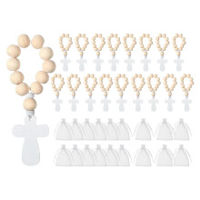 18 Rosary 18 Pouches Wooden Rosary Crucifix with Pouch Decorative Prayer Cross to Hold Religious