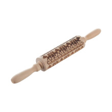 Luli Embossed Wooden Rolling Pin Kitchen Decor DIY Kitchen Tool Cookie Stamps Roller