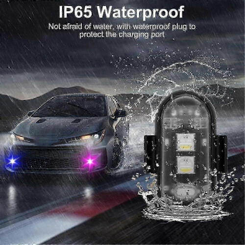 USB Charging Waterproof 4PCS Wireless LED Strobe Lights with Remote Control, 8 Colors for Emergency Warning 2