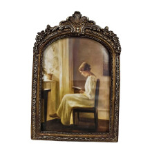 25.5cmx17.5cm Antique Photo Frame Vintage Picture Frame, Elegant Carved Resin European Desktop