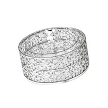 Clear Sliver Divided Snack Serving Tray with Lid Rotating Veggie Tray Party Decorative Food