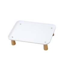 White Raised Pet Feeder Stand, Dog Bowl Stand, Washable Pet Food Dispenser Shelf