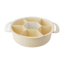 Creamy White Divided Serving Tray Hot Pot Platter Multi Functional Storage Household Snack