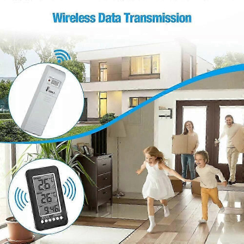 LCD Digital Wireless Indoor/Outdoor Thermometer Clock Temperature Meter 1