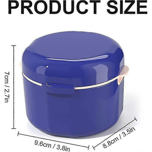 Denture Shower Box (blue) Portable Denture Box Double Layer Denture Storage Container With Filter Portable Denture Cleaning Box 1