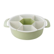 Green Divided Serving Tray Hot Pot Platter Multi Functional Storage Household Snack