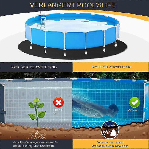 10ft Round Pool Liners PunctureResistant Foldable Hot Tub Floor Mat, Black 10ft 2