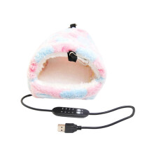 Pink L Hamster Warm House Fleece Hut USB Powered Adjustable Temperature Comfortable