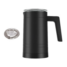 black Milk Frother Electric Milk Frother and Steamer 11.8oz/350ml,Automatic,Stainless