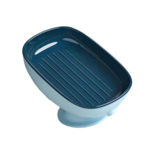 blue Self Draining Soap Cleaning Non Slip Vanity Tray Not Punched Fast Drying Storage