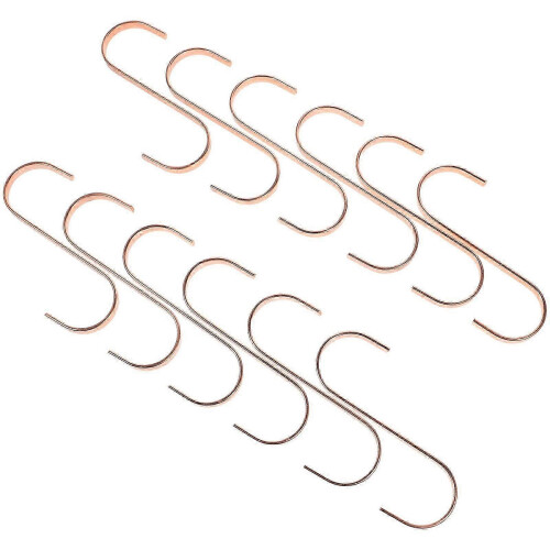 Tiny S Hooks Practical Design Metal Hanging Hooks for Home Organization Rose Gold 12Pcs 2