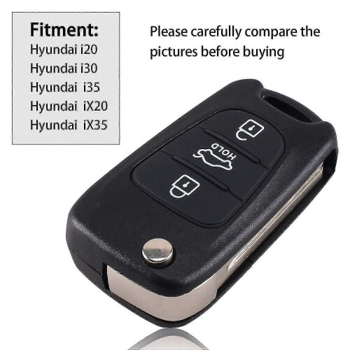 Hyundai I20 I30 I35 3 Buttons Flip Folding Remote Key Shell Case 1