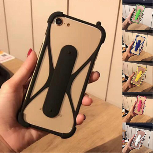 Soft Silicone Phone Case with Holder Compatible for Samsung iPhone Universal Bumper Frame 2