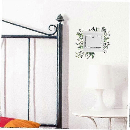 Green Leaf Light Switch Sticker 2 Pieces Removable Plant Light Switch Decor Decals DIY Wall Art Stickers 2