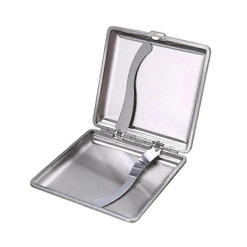 Leather Metal Cigarette Case for 20 Cigarettes (Black) 1