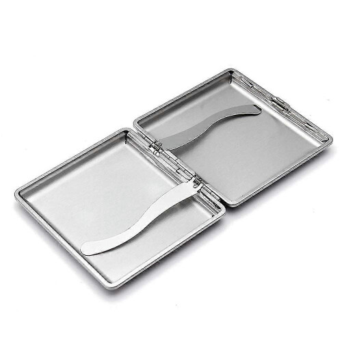 Leather Metal Cigarette Case for 20 Cigarettes (Black) 2