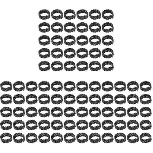 Dreadlock Cuffs Hair Extensions Rings for Secure Braiding 90Pcs Black 2