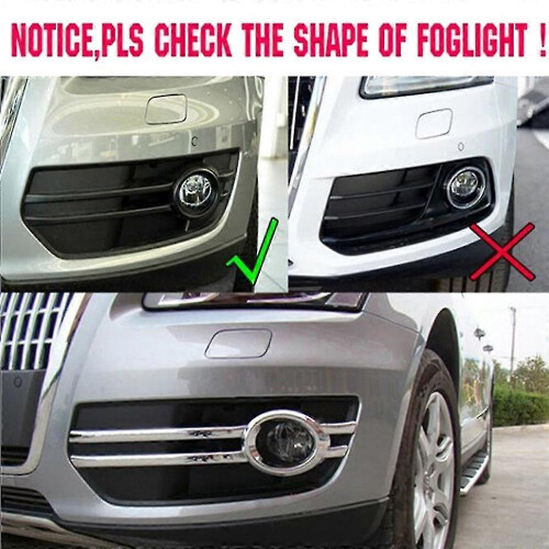 For- Q5 2009-2012 Abs Chrome Front Fog Light Lamp Grill Frame Panel Cover Bezel Auto Styling Garnis 1
