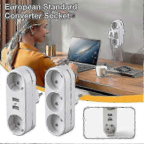 EU Ground Wall Socket Adapter Plug Extension Power Outlet Converter 3500W 1