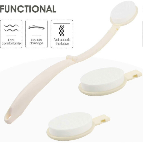 Back Creaming Aid With Long Handle, Back Cream Tool With 3 Interchangeable Heads, Lotion Applicator 2
