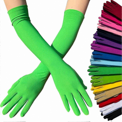 Solid Color Long Gloves - Super Soft, High Elasticity, Skin-Friendly, Fade-Resistant 1